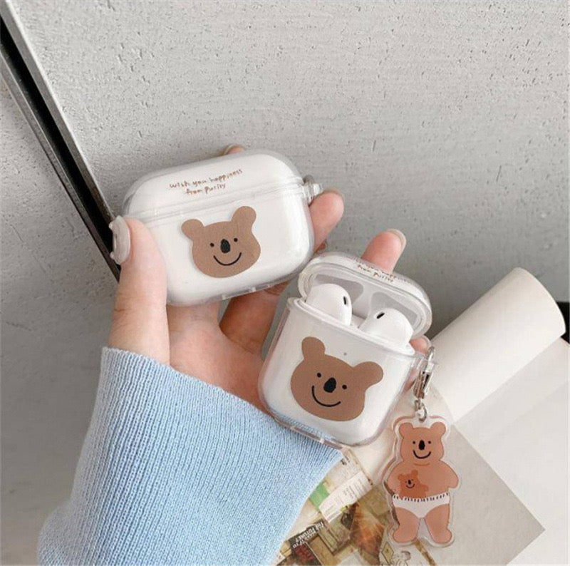 Brown Diapers Bear AirPods Case