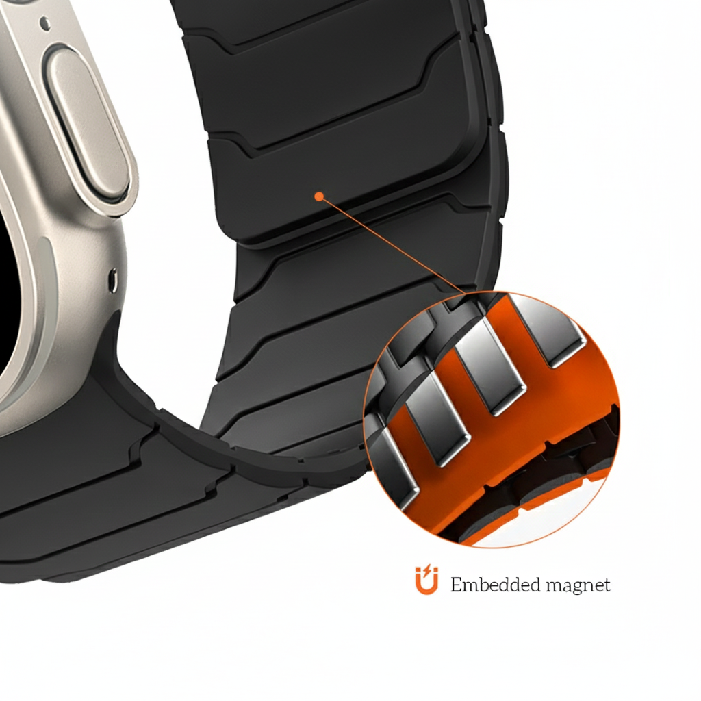 Flexible Series Magnetic Silicone Strap Band for Apple Watch Series