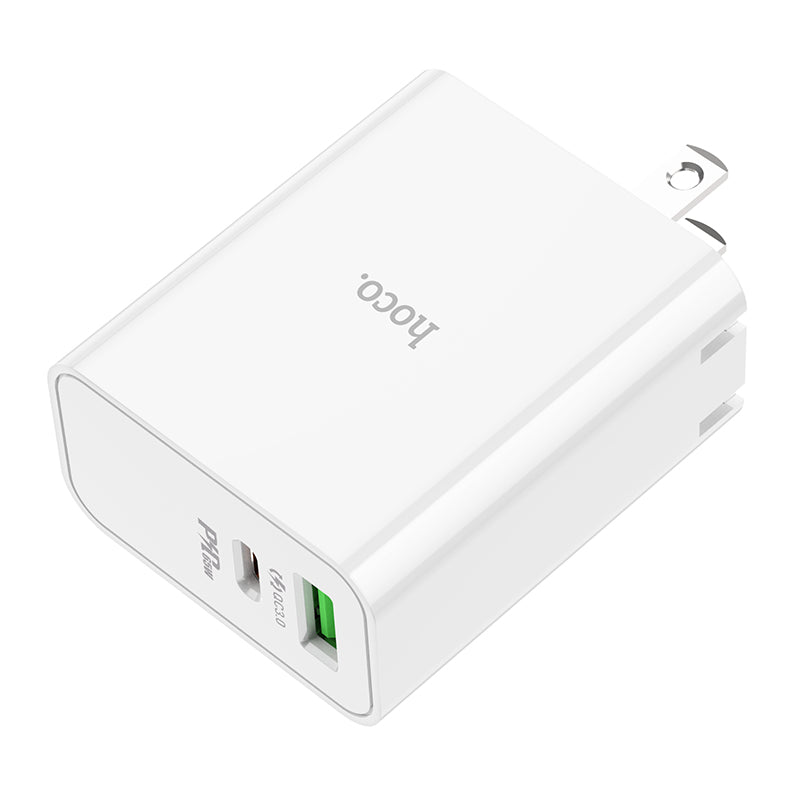 High Power GaN 65W Dual Port USB-C & USB-A PD Fast Charger