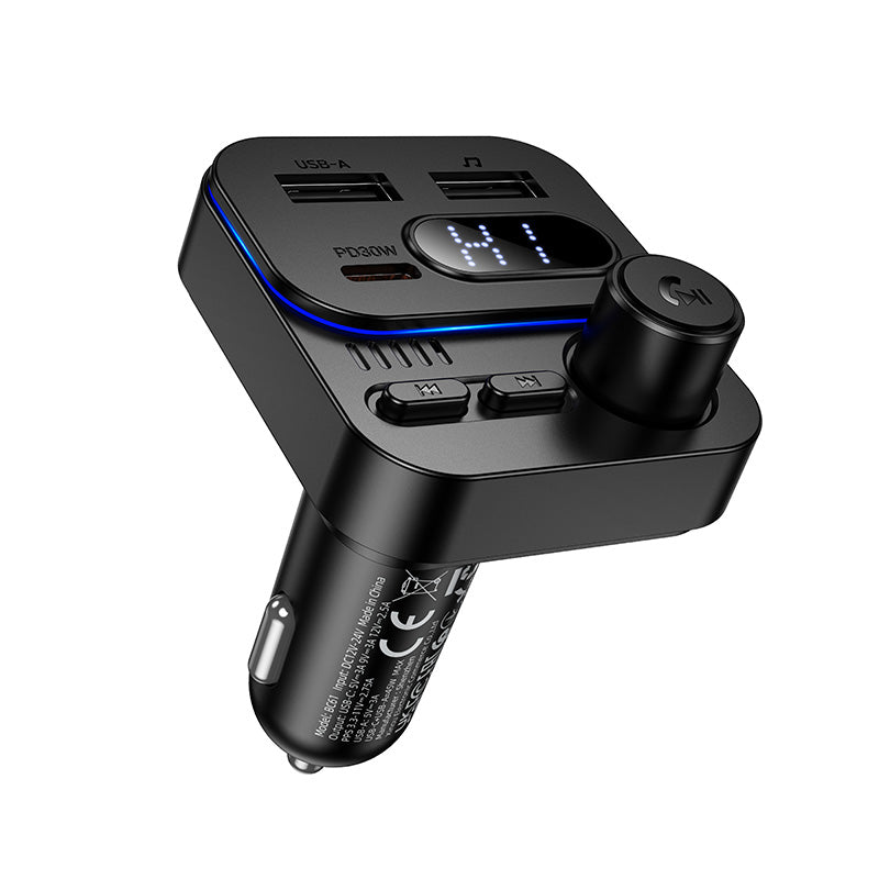45W Bluetooth 5.4 FM Transmitter with 30W USB-C PD Car Fast Charger