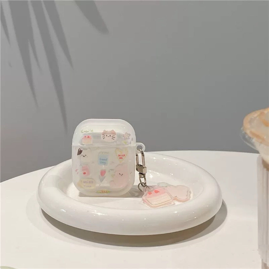 Cat Rose Good Day AirPods Case