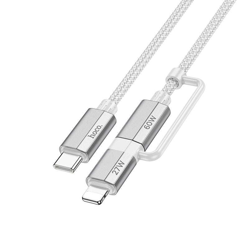 Hoco 2-in-1 USB-C to USB-C + Lightning Data and Charge Cable (1.2m)