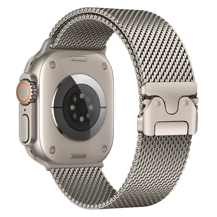 Milanese Mesh Stainless Steel Band with Tactical Parachute Buckle for Apple Watch