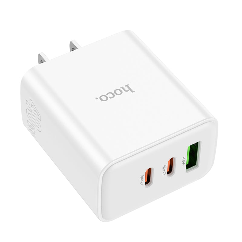 High Power 40W Three Port 2x USB-C / 1x USB-A PD Fast Charger