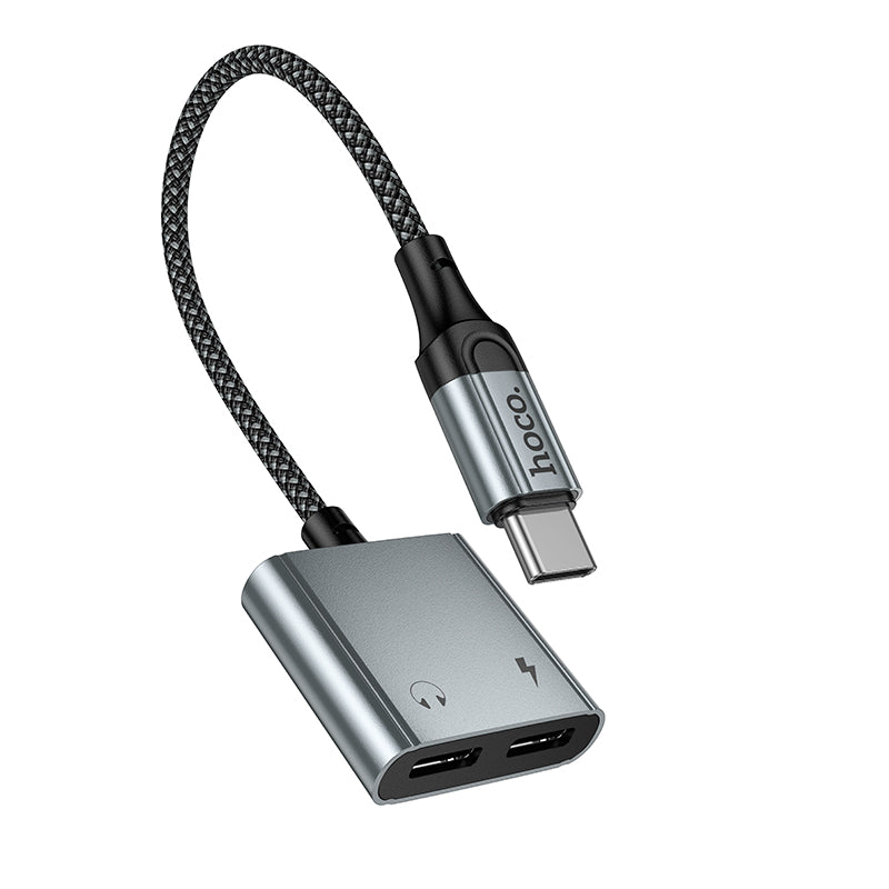 2-in-1 Type-C to Dual Type-C Audio Adapter with 10W Charging