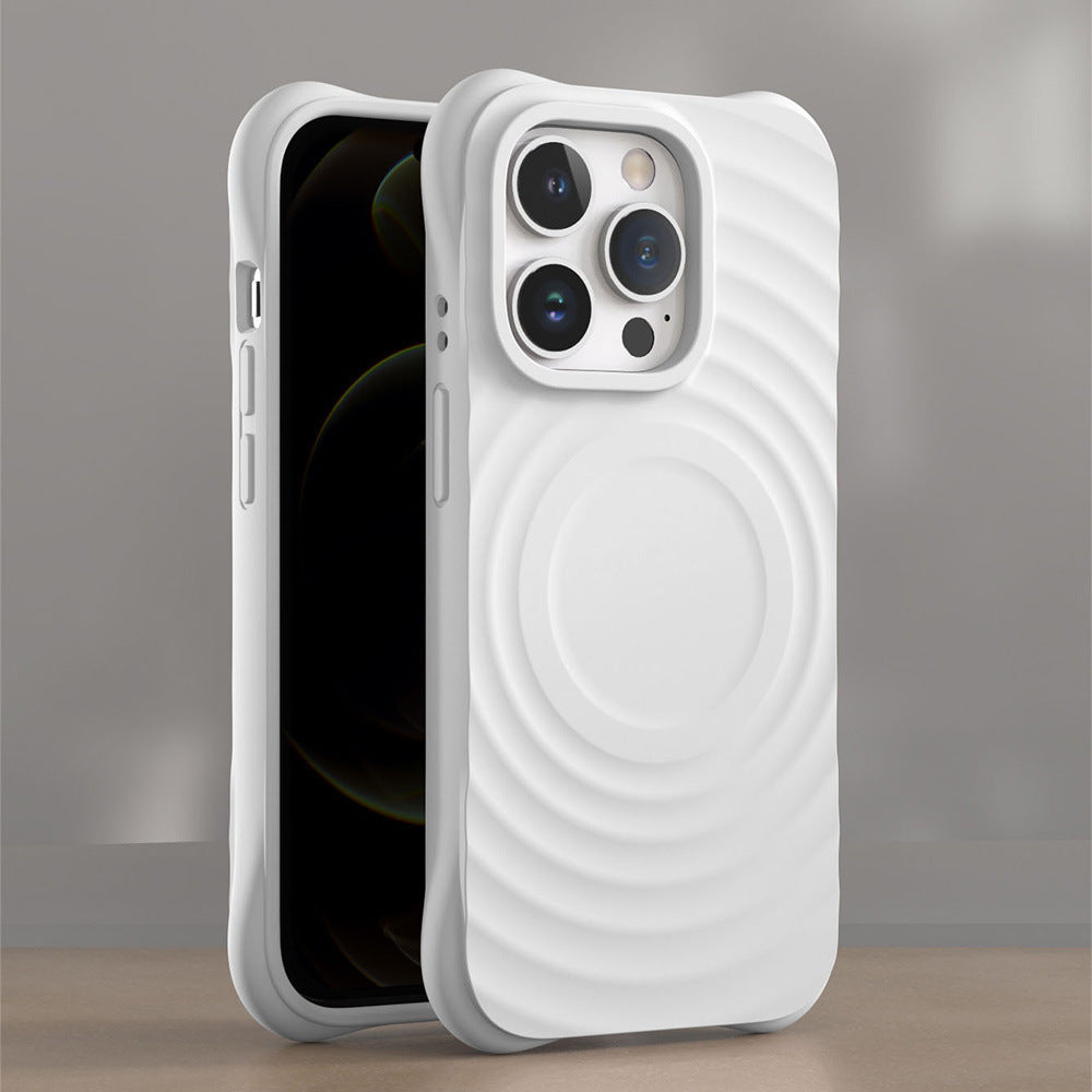 3D Wave Ripple Liquid Silicone Magnetic Protective iPhone Case