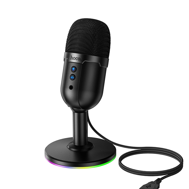 360° Omnidirectional USB Desktop Microphone with RGB Lighting