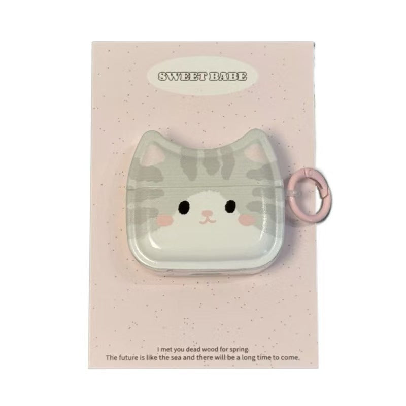 Grey Tabby Cat Shaped AirPods Case
