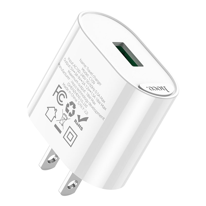 Fast 18W USB-A Charger with QC 3.0