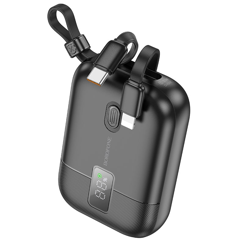 Mini 22.5W Fast Charging Power Bank with Built-in Dual Cables (10000mAh)