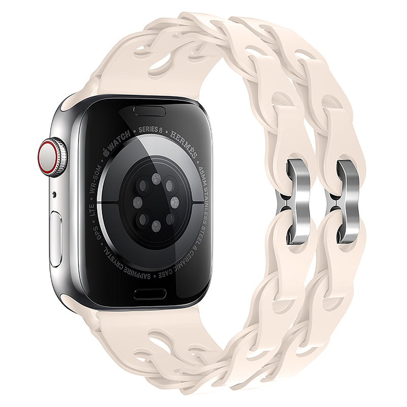 Breathable Chain-Link Silicone Bracelet Band for Apple Watch