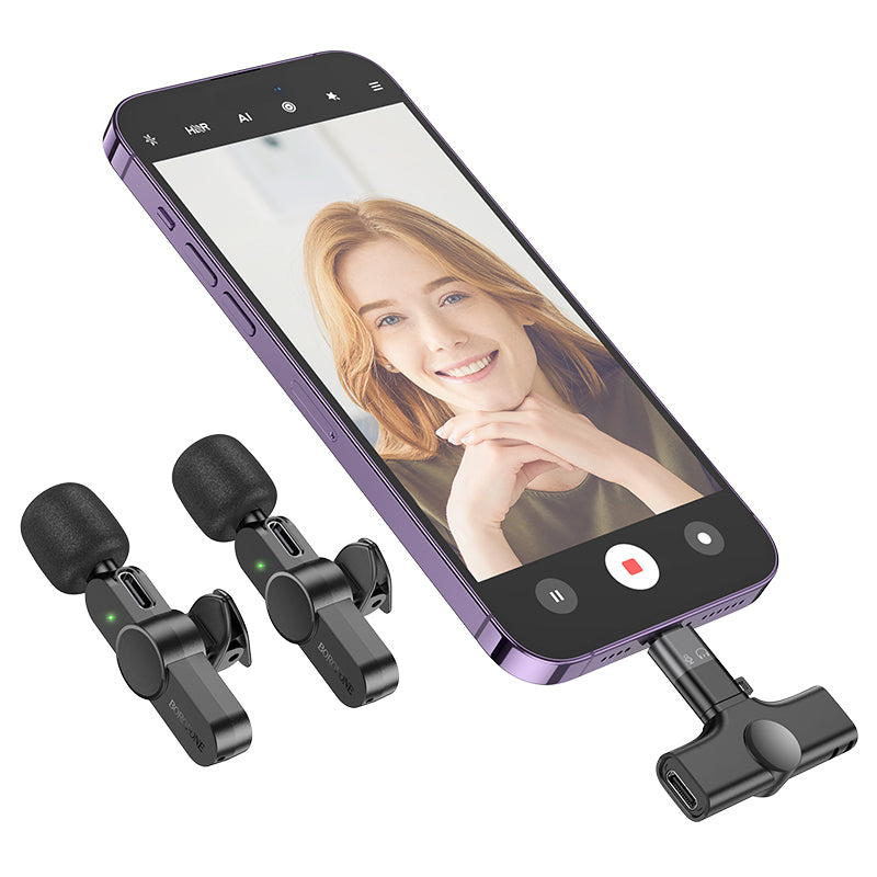 Trophy Lavalier Wireless Digital Dual Microphone (Lightning & USB-C) - SKmobile Canada