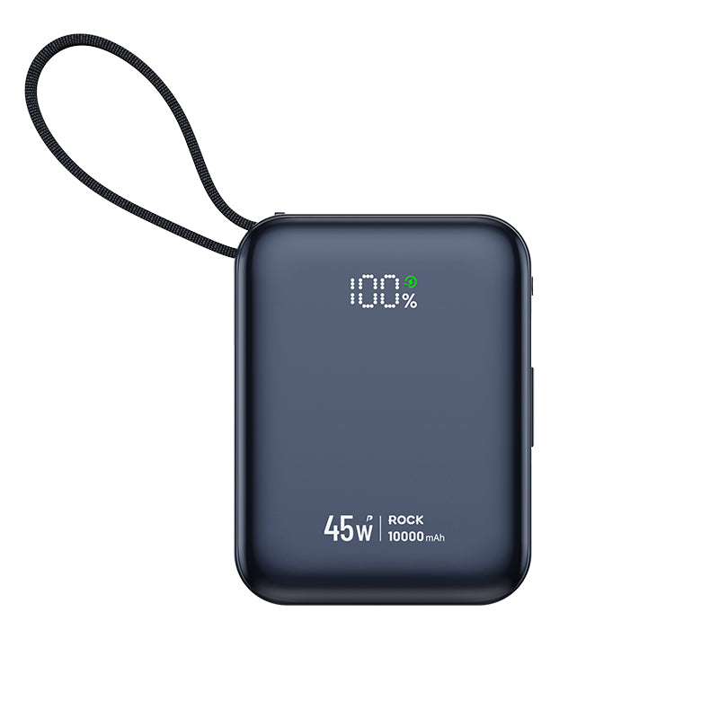 3C Certified 45W Mini Fast Charging Power Bank with Built-in Cable (10000/20000mAh)