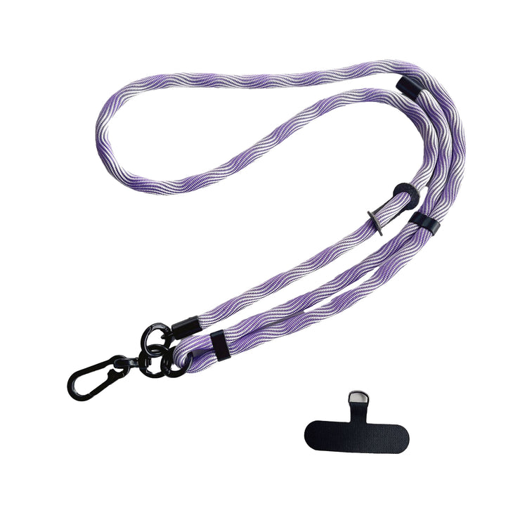 Adjustable Neck & Shoulder Strap (White and Purple)