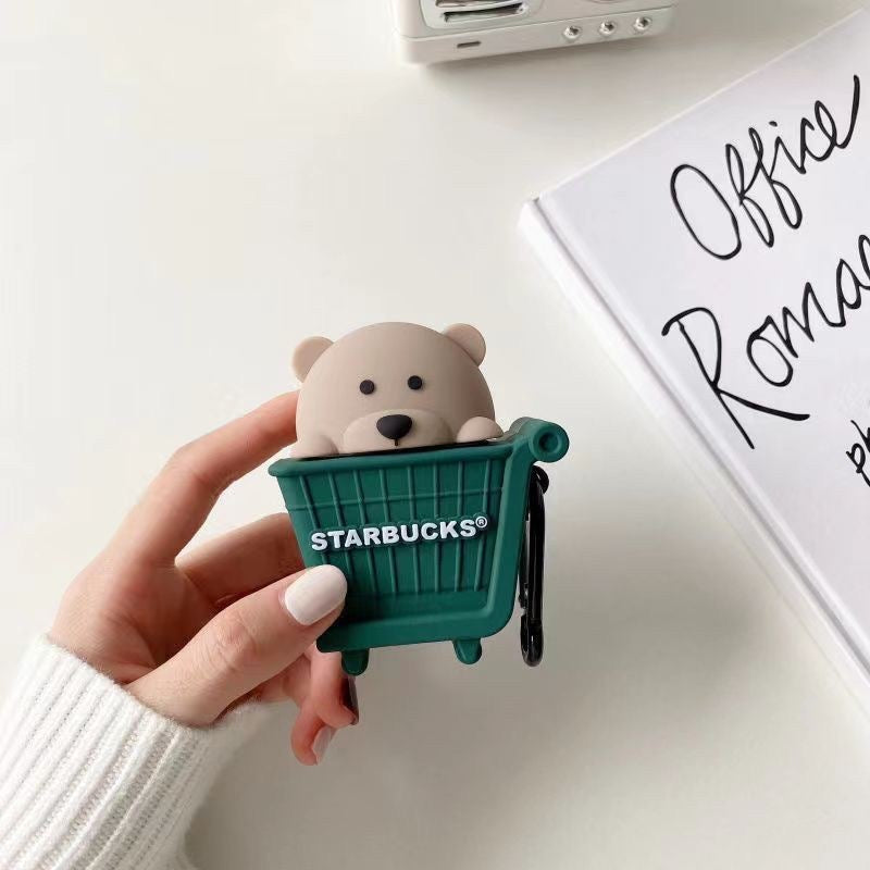 Bear Shopping Cart AirPods Case