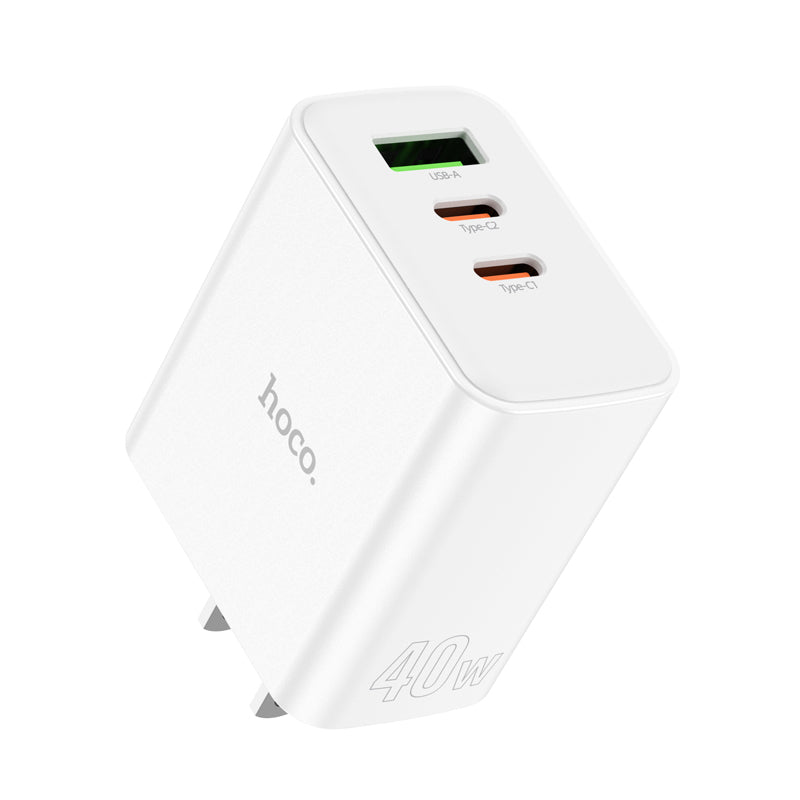 High Power 40W Three Port 2x USB-C / 1x USB-A PD Fast Charger