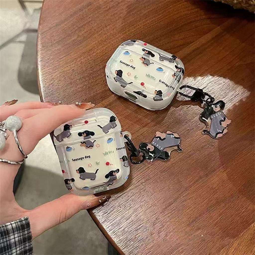 Cute Sausage Dog Print AirPods Case