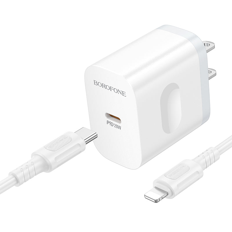 Borofone PD20W Charger Set with USB-C to Lightning Cable