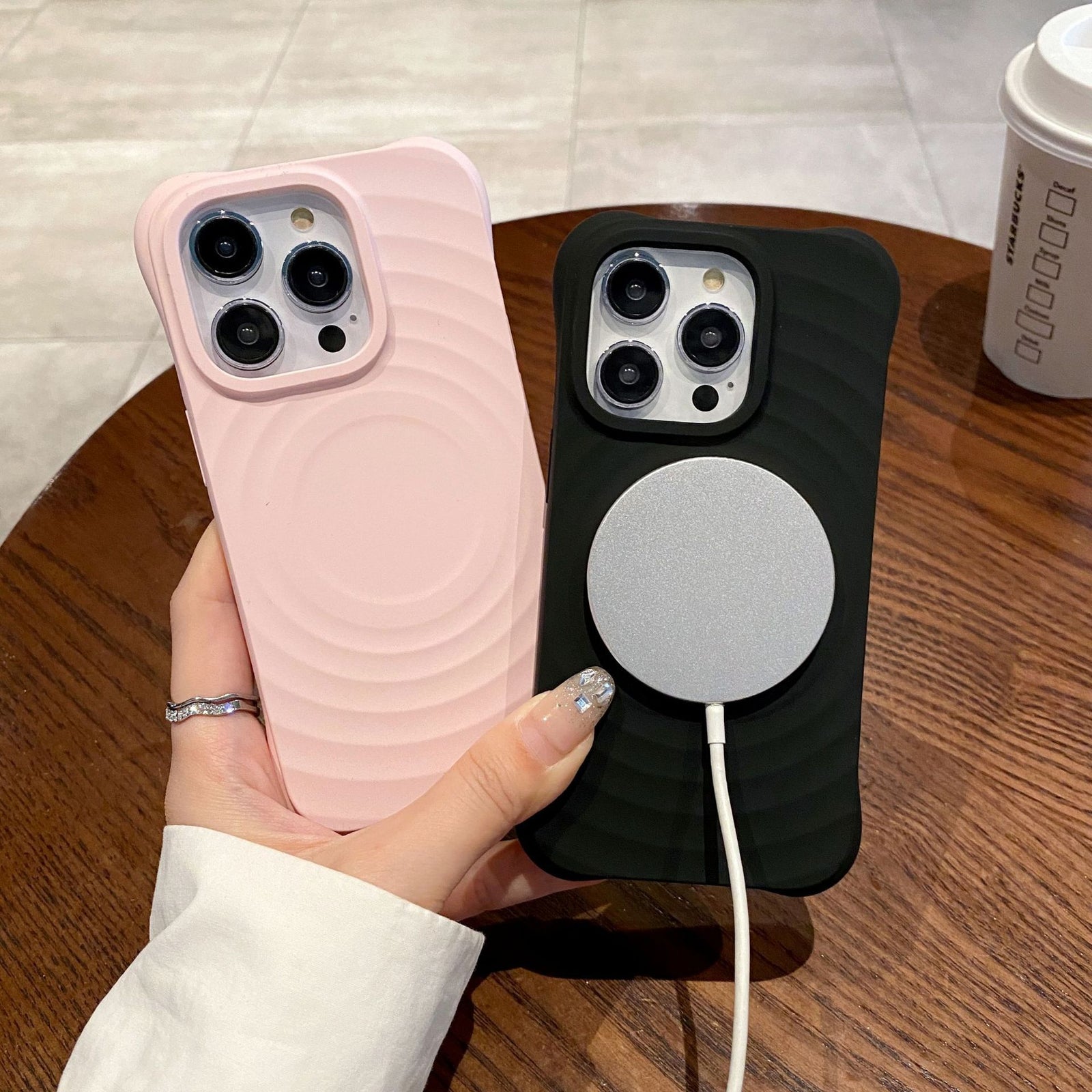 3D Wave Ripple Liquid Silicone Magnetic Protective iPhone Case