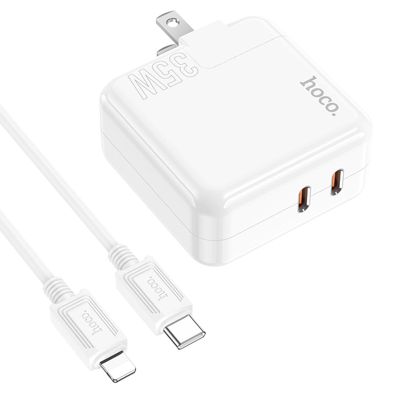 High Power 35W Dual Port USB-C PD Fast Charger with USB-C to Lightning (1 m) - SKmobile Canada