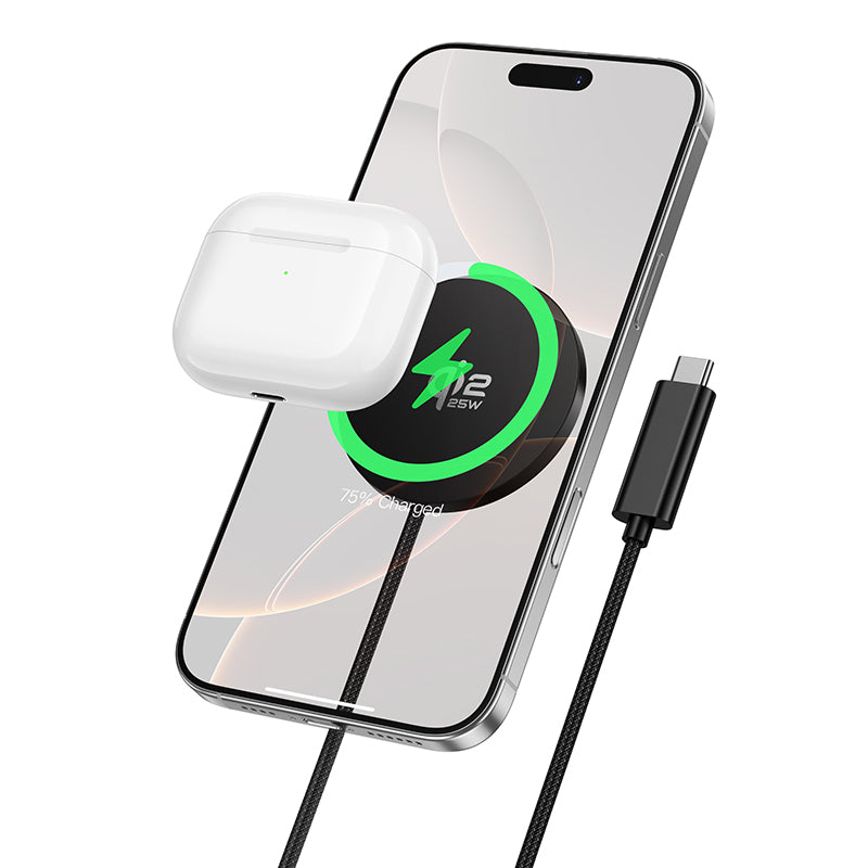 Ultra-Thin 25W Magnetic Wireless Fast Charger with USB-C Cable