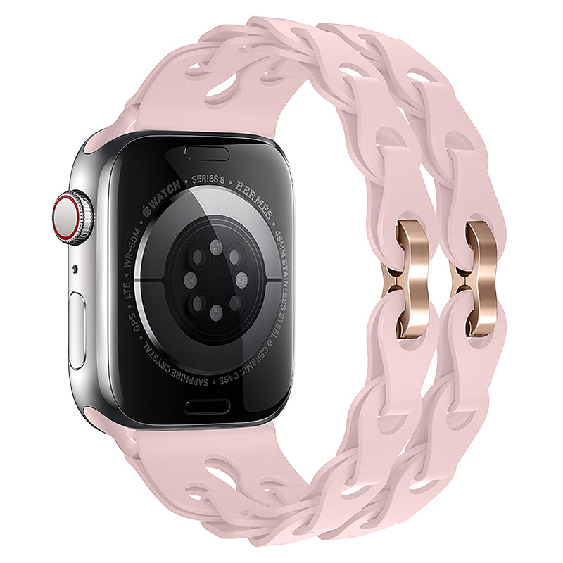 Breathable Chain-Link Silicone Bracelet Band for Apple Watch