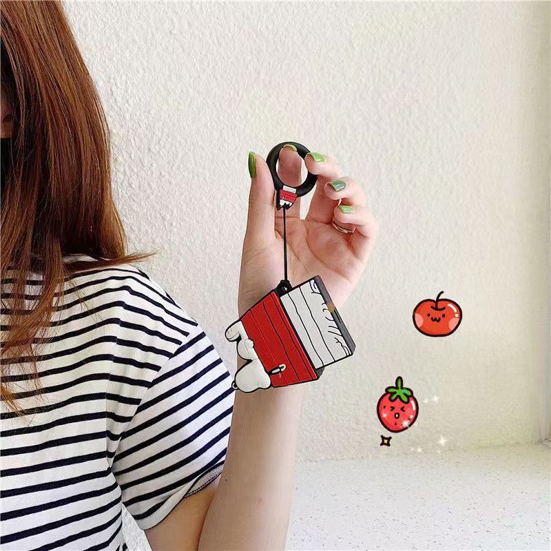 Snoopy Sleeping on Red Doghouse AirPods Case