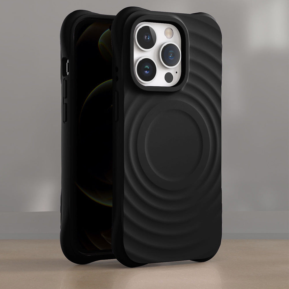 3D Wave Ripple Liquid Silicone Magnetic Protective iPhone Case