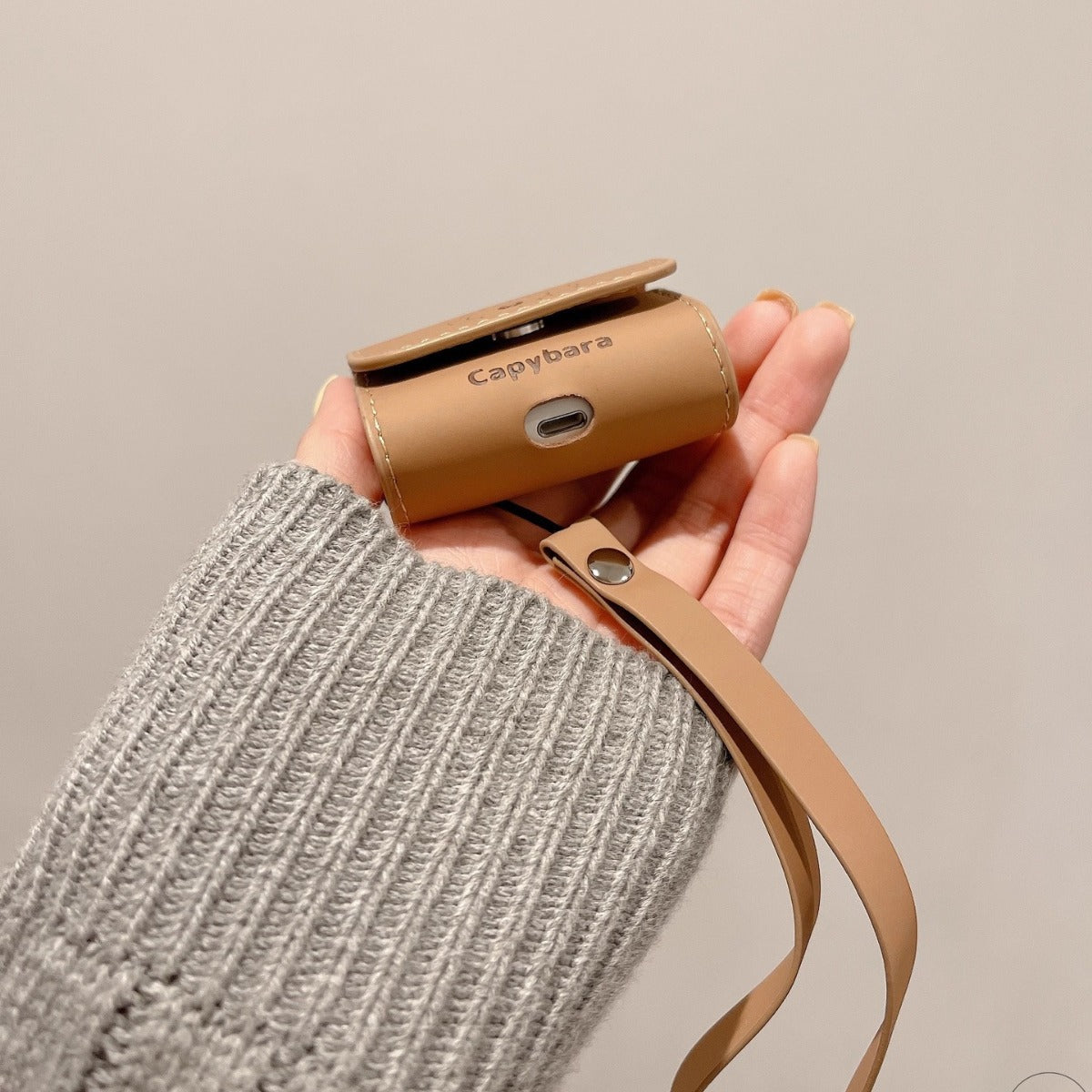 Capybara Print Faux Leather AirPods Case