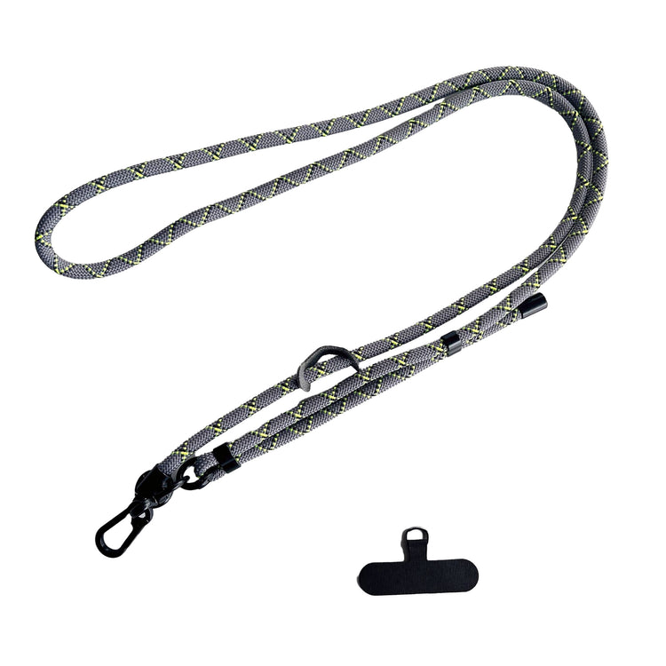 Adjustable Neck & Shoulder Strap (Grey w/ Green Black Stripe)