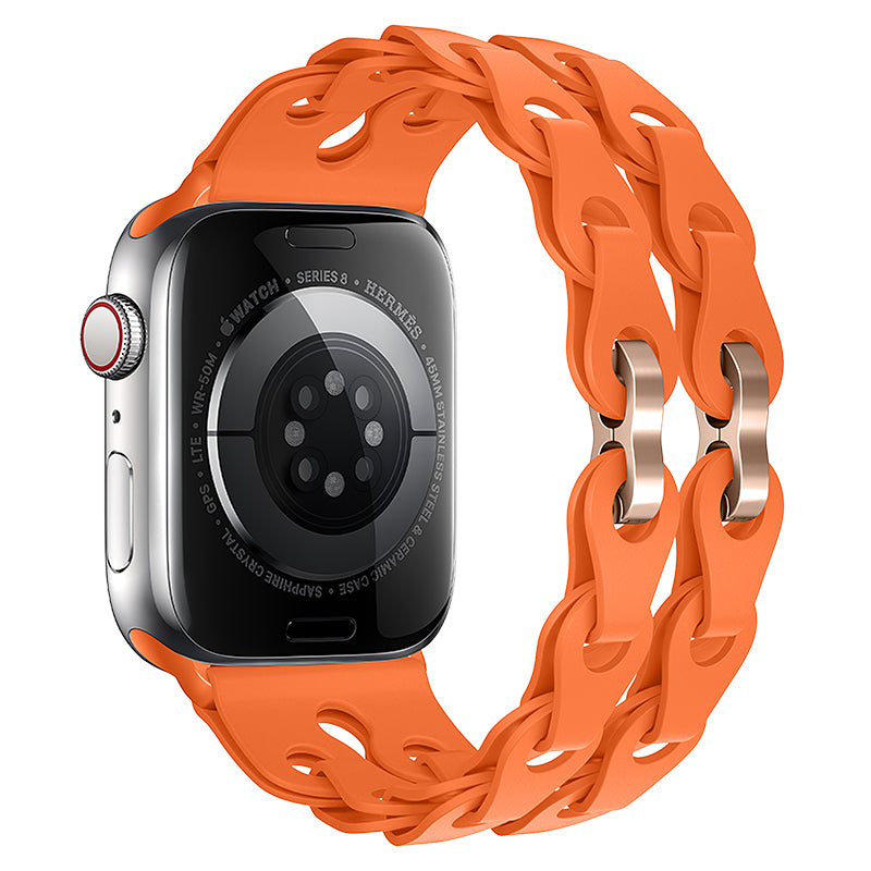 Breathable Chain-Link Silicone Bracelet Band for Apple Watch
