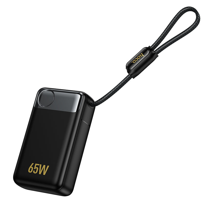 65W Fast Charging Portable Power Bank with Built-in Cable (12000mAh)