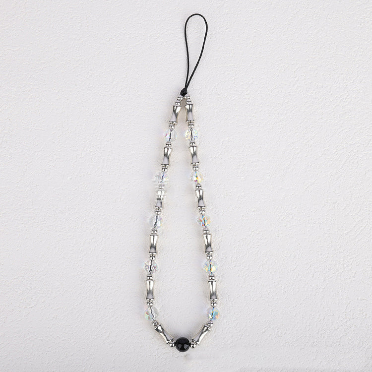 Bright Silver Bamboo Wrist Strap