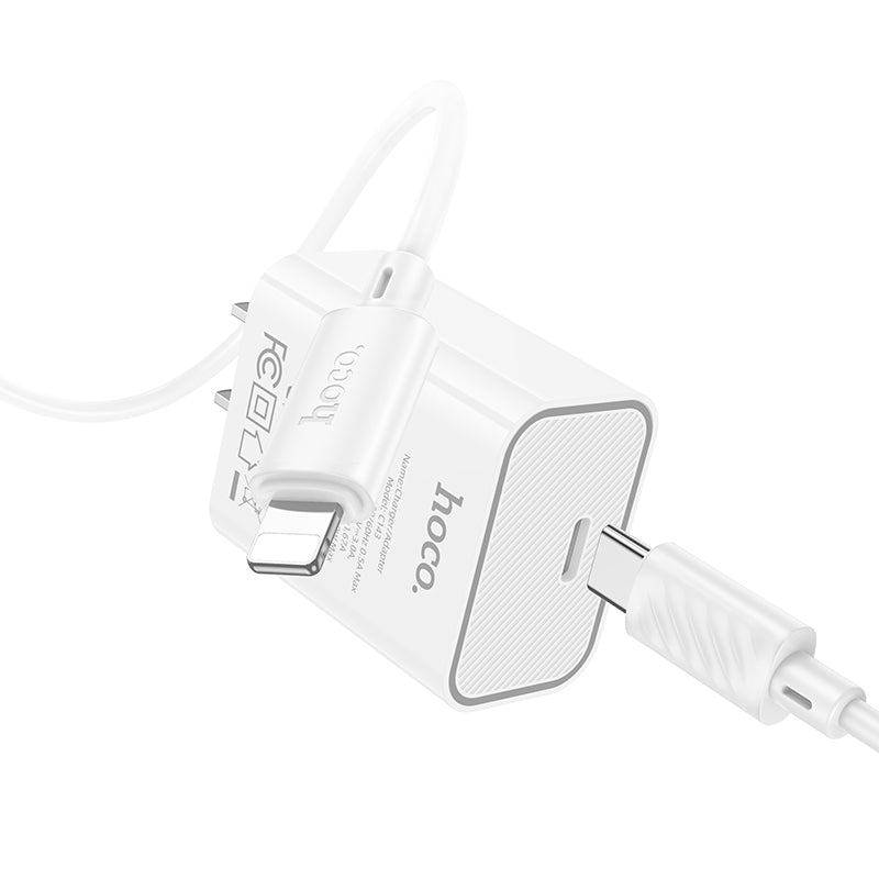 20W Power Delivery Fast Charger Block and USB-C to Lightning Charging Cable (1m)