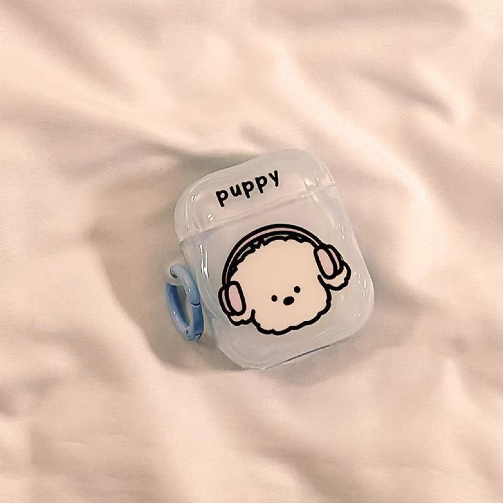 White Dog Headphone AirPods Case