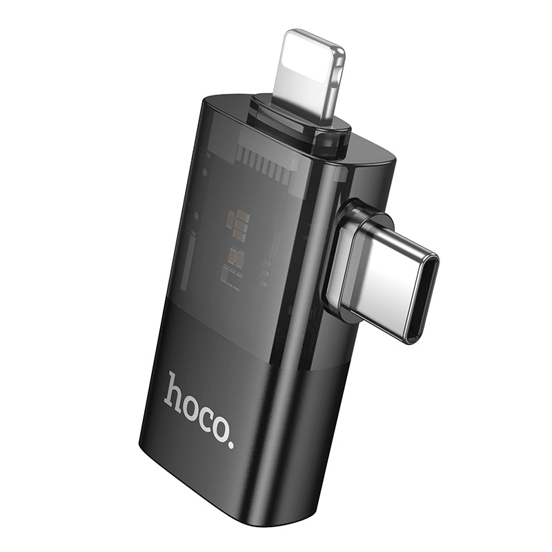 Dual Lightning+USB-C to USB OTG Adapter