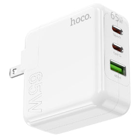 High Power GaN 65W Three Port 2x USB-C / 1x USB-A PD Fast Charger - SKmobile Canada