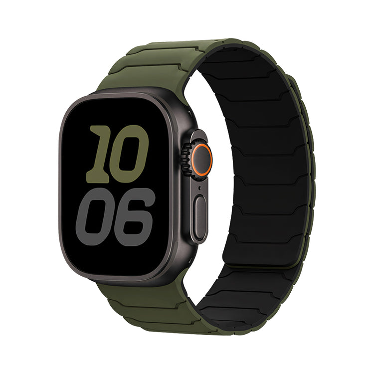 Armored Magnetic Silicone Link Strap with Infinite Fit for Apple Watch