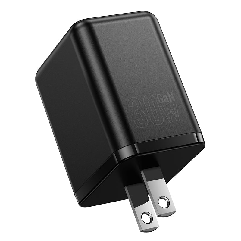 30W Dual Port USB-C and USB-A GaN Fast Wall Charger Adapter