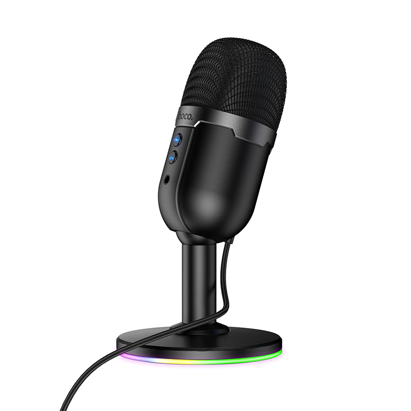 360° Omnidirectional USB Desktop Microphone with RGB Lighting