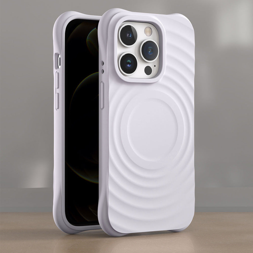 3D Wave Ripple Liquid Silicone Magnetic Protective iPhone Case