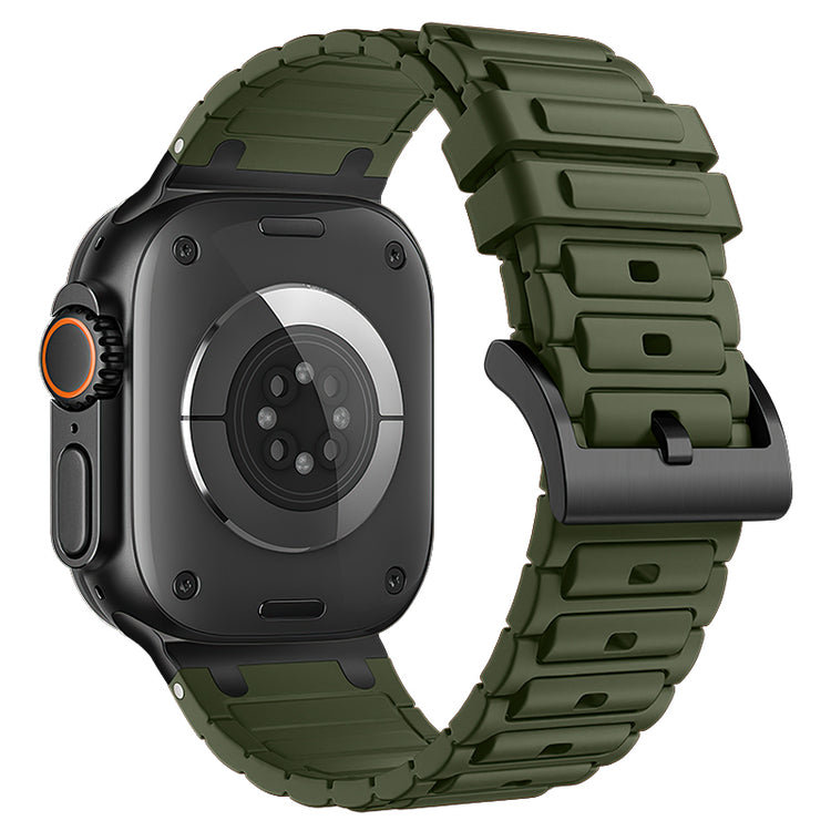 Rugged Emir Series Thickened Silicone Link-Textured Band for Apple Watch