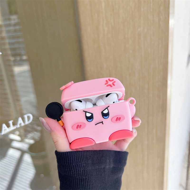 Angry Pink Kirby AirPods Case