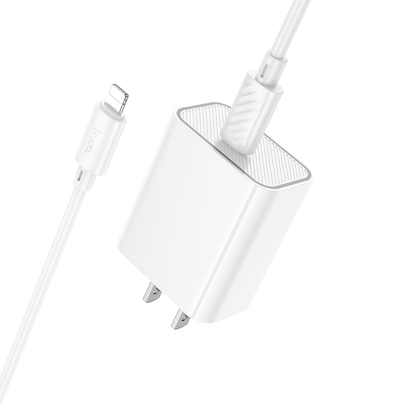 20W Power Delivery Fast Charger Block and USB-C to Lightning Charging Cable (1m)