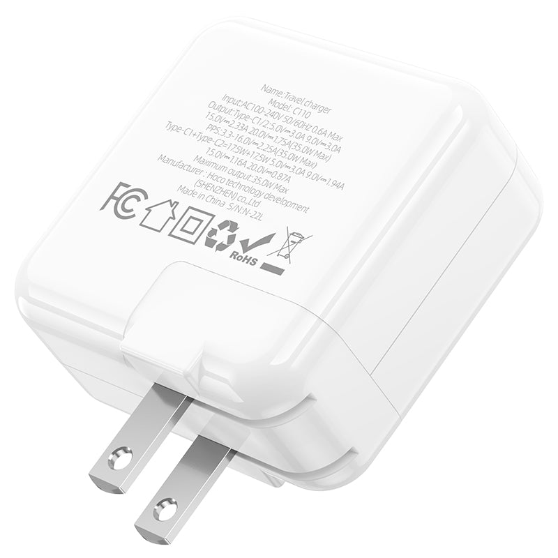 High Power 35W Dual Port USB-C Fast Charger with PD - SKmobile Canada