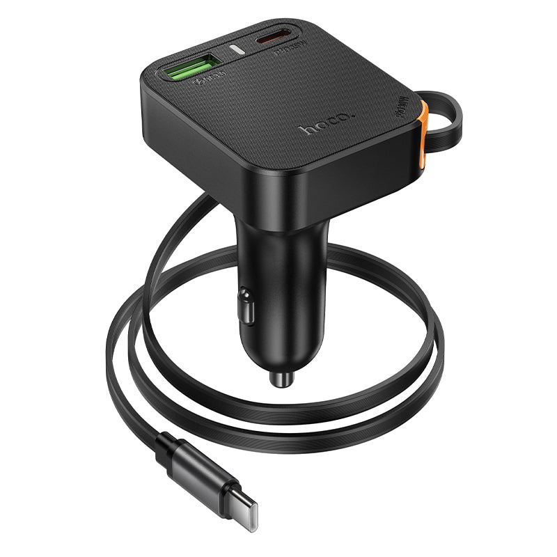 Guardian PD65W (2C1A) Car Charger with Retractable Cable