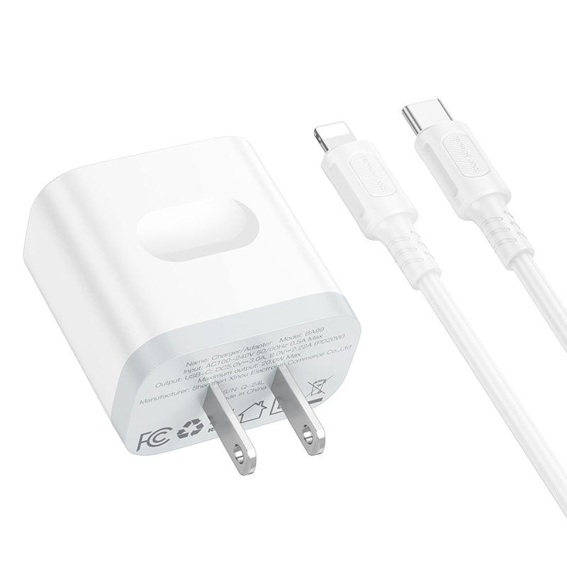 Borofone PD20W Charger Set with USB-C to Lightning Cable