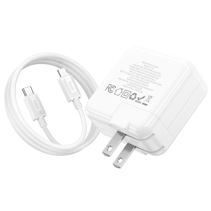High Power 35W Dual Port USB-C PD Fast Charger with USB-C to Lightning (1 m) - SKmobile Canada