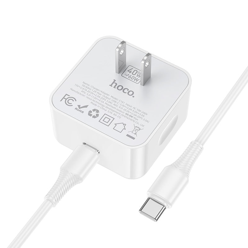 40W with Dynamic 60W USB-C GaN Fast Wall Charger w/ USB-C Cable