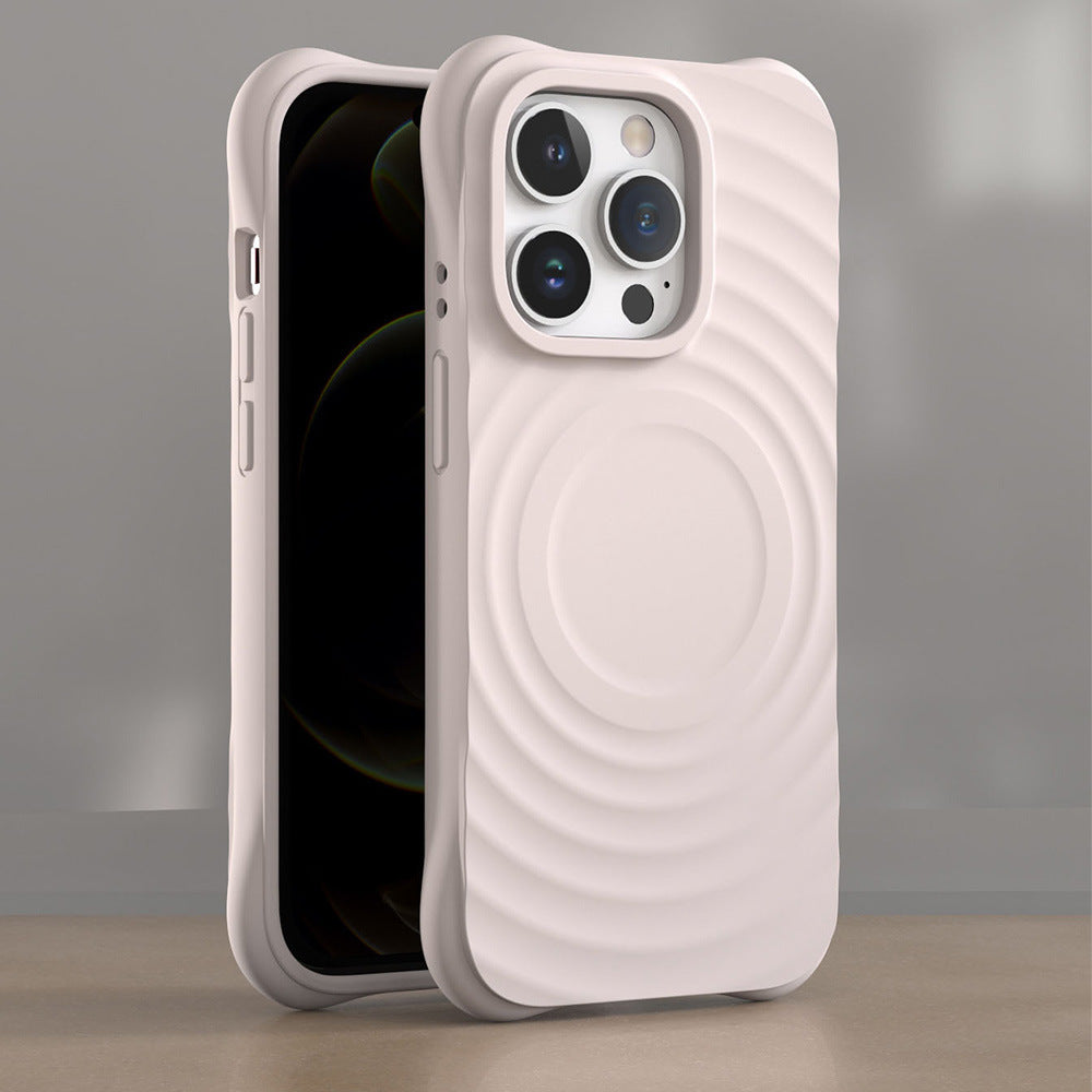 3D Wave Ripple Liquid Silicone Magnetic Protective iPhone Case